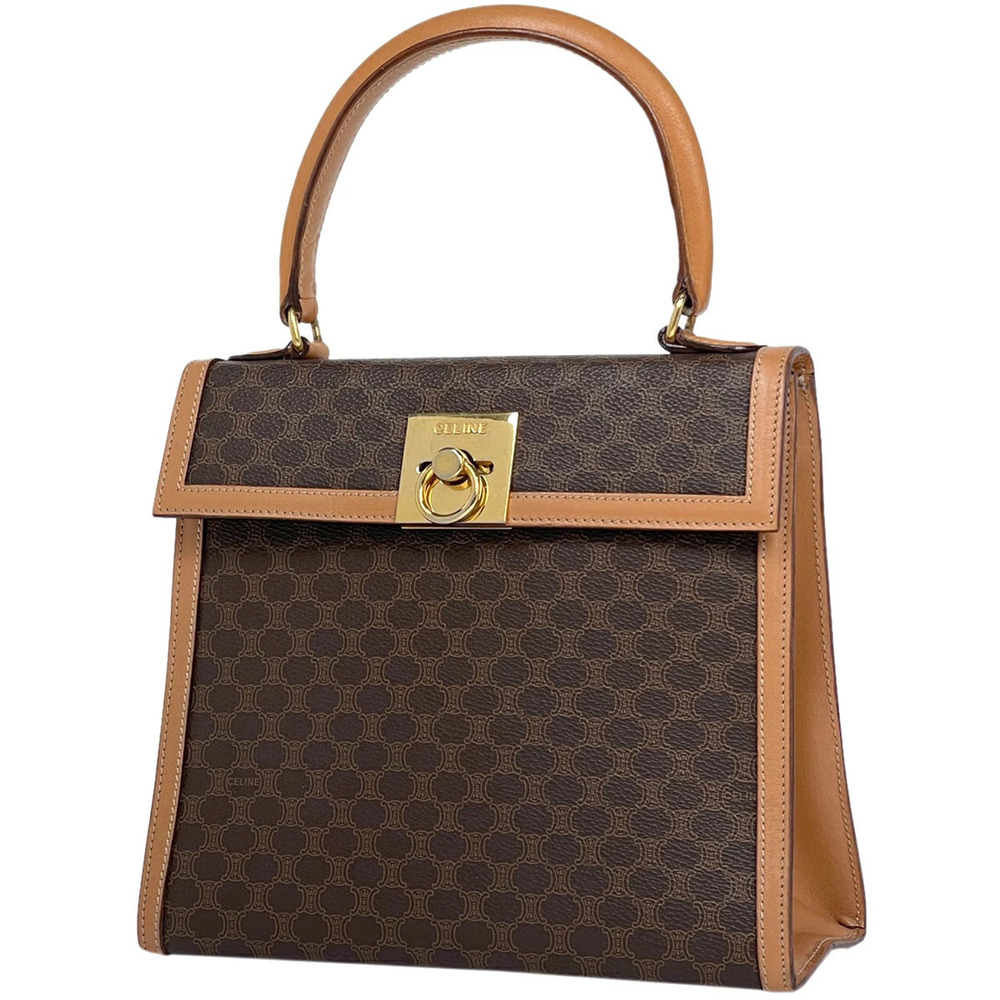 Celine Macadam handbag tote bag all over logo canvas brown